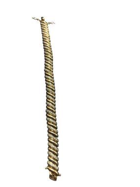 925 Sterling Silver CZ gold tone link 7.5" tennis bracelet SKU 10-081